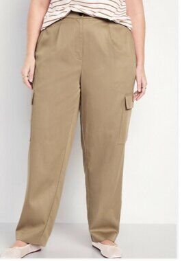 NWT Old Navy Extra High-Waisted Taylor Cargo Pants Straight Leg Teakwood 4X